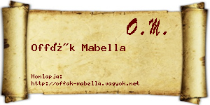 Offák Mabella névjegykártya